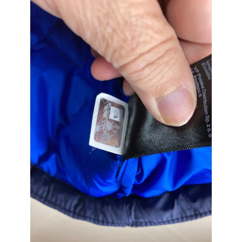 The North Face Puffer Jacket Boys XL 18/20 Mens Small Blue Quilted Zip Up Logo